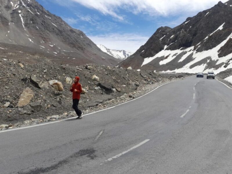 23 Year Old- Lawyer from Hyderabad, Ran from Baralacha La Pass (Zanskar Range) 4,899 Metres Altitude in Himachal Pradesh to Darcha (Lahaul Valley) Himachal Pradesh at 3,338 Metres Altitude- Setting Record.